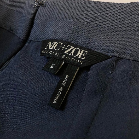 NWT NIC+ZOE Sheer Lined Skirt Blue Asymmetrical - Picture 5 of 6